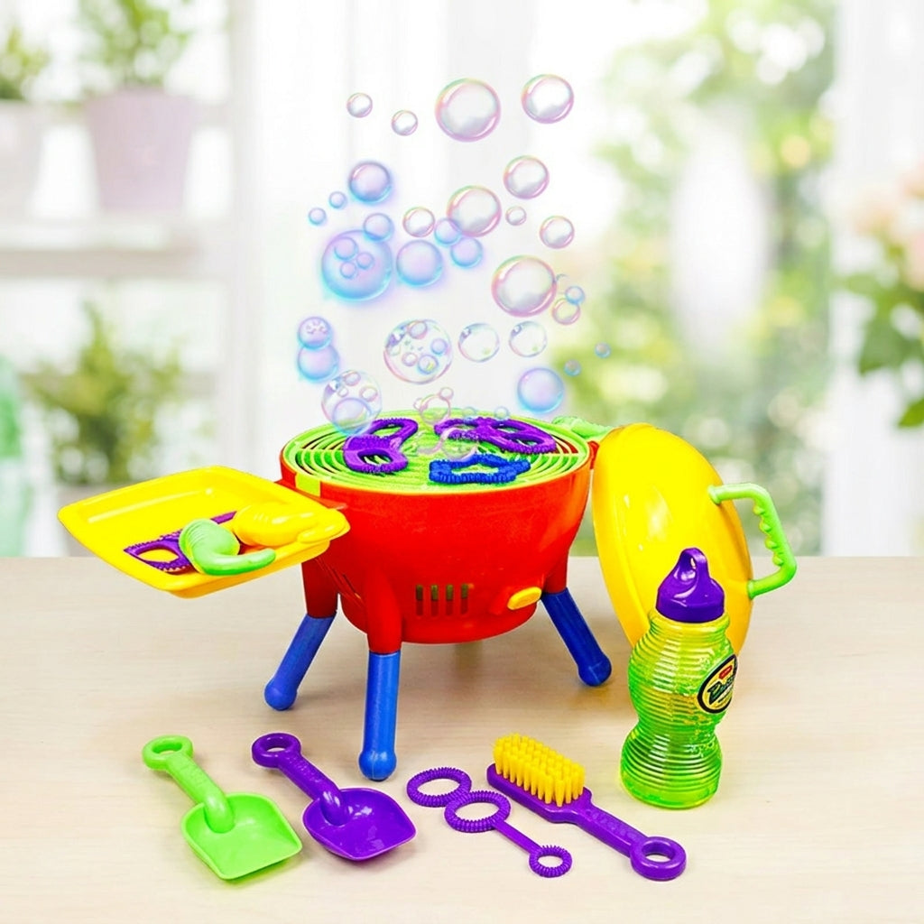 Kids Bubble Blowing Toy with Pretend Grill Play - main product image
