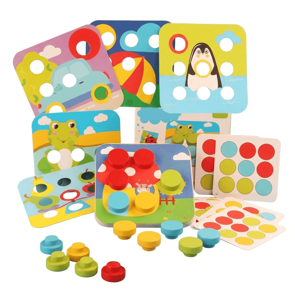Wooden Matching Game for Shape, Color and Focus Practice