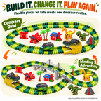 Dinosaur Track Playset with Motorized Light-Up Car