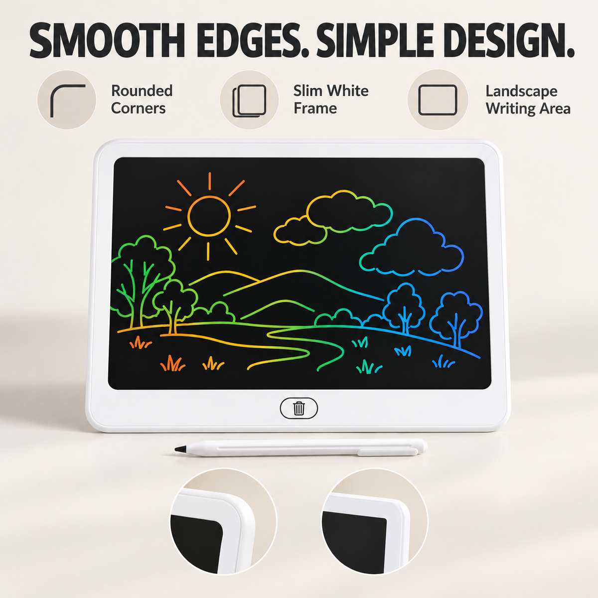 Rechargeable LCD Writing Tablet – Colorful Doodle & Drawing Board for Kids