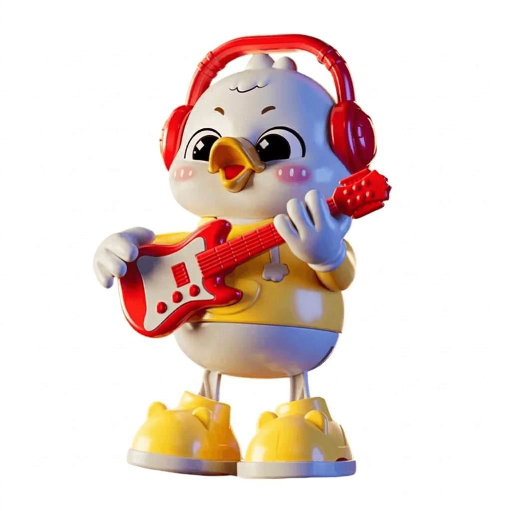 Dancing Guitar Duck Toy with Lights, Music and Waddling Fun - main product image