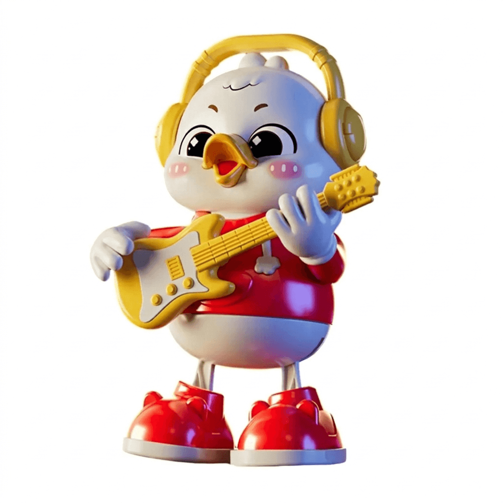 Dancing Guitar Duck Toy with Lights, Music and Waddling Fun