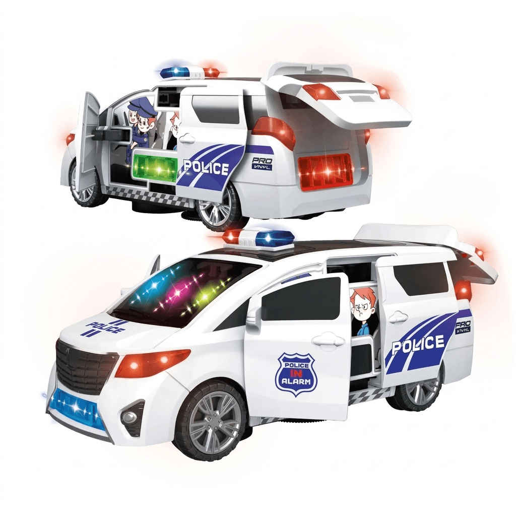 Rotating Ambulance Toy with Sound, Lights and Opening Doors