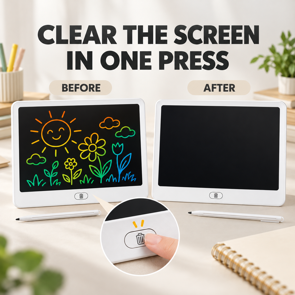 Rechargeable LCD Writing Tablet – Colorful Doodle & Drawing Board for Kids