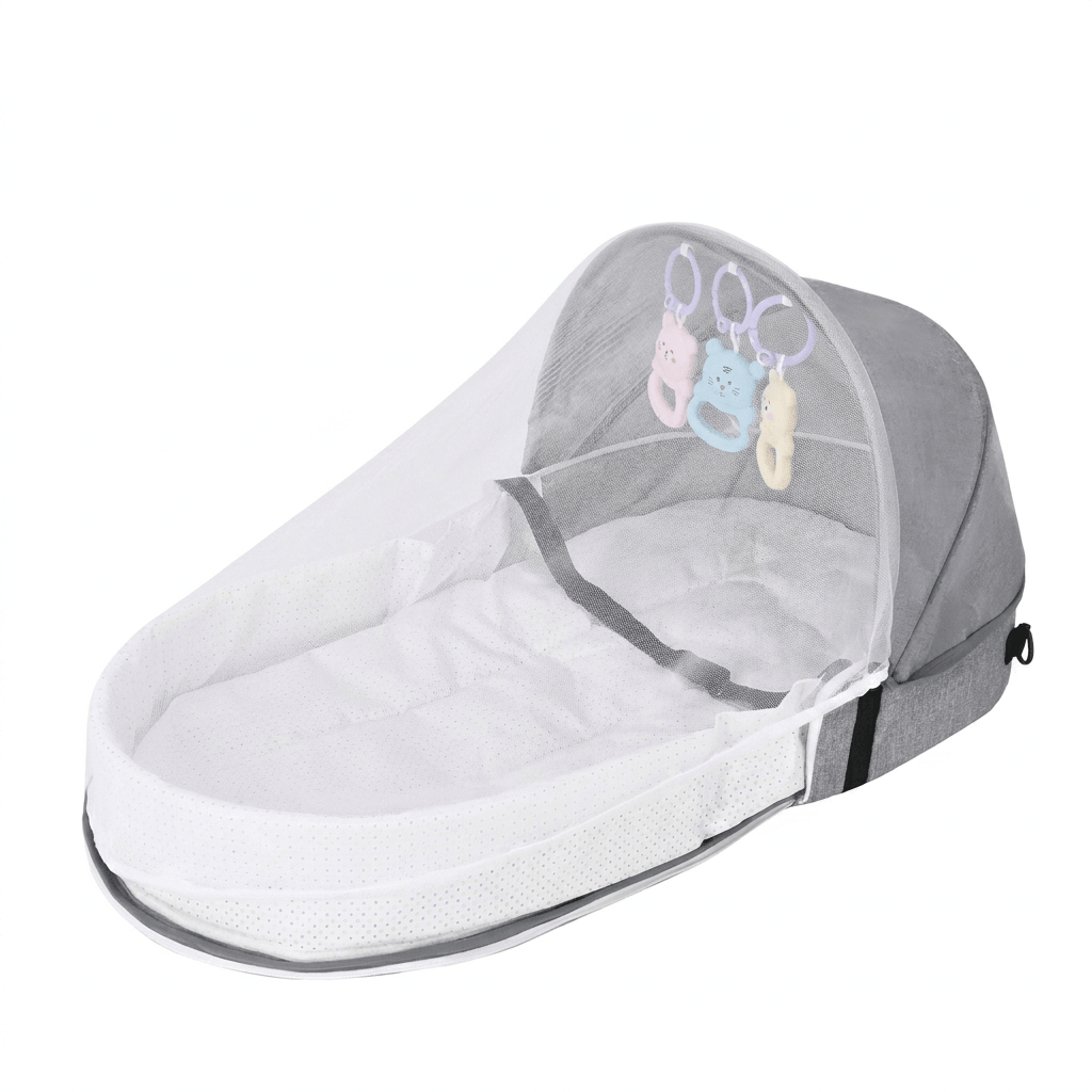 Travel Baby Bassinet with Mosquito Net and Soft Support - main product image