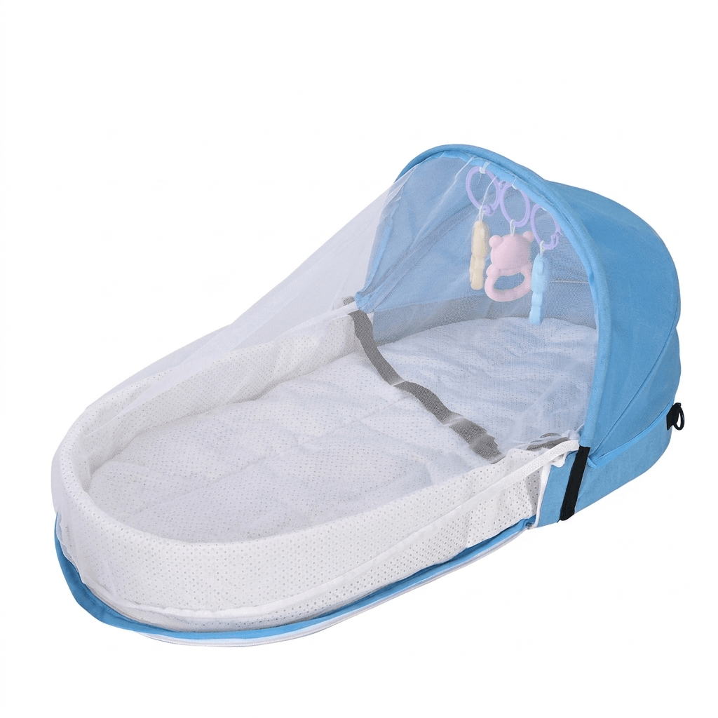 Travel Baby Bassinet with Mosquito Net and Soft Support