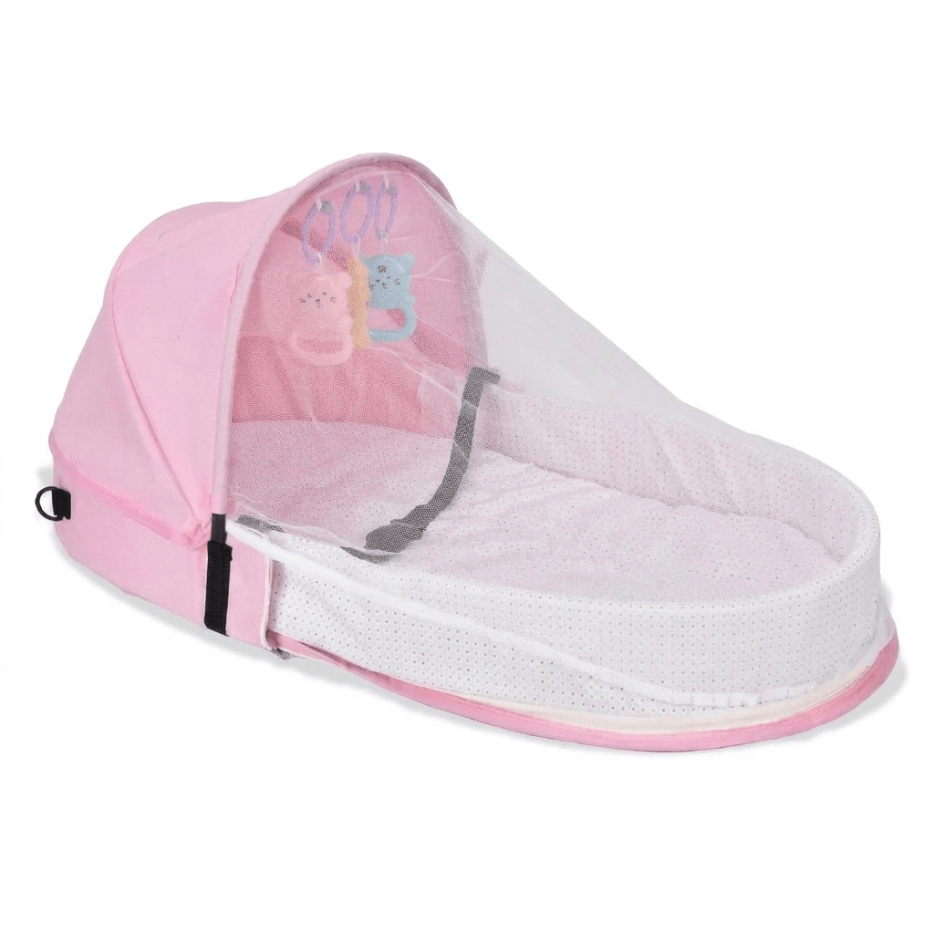 Travel Baby Bassinet with Mosquito Net and Soft Support