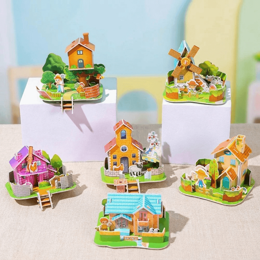 3D Paper House Puzzle for Creative Hands-On Play