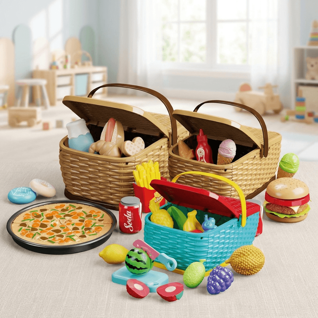 Pretend Food Playset for Picnics, Tea Parties and Little Chefs