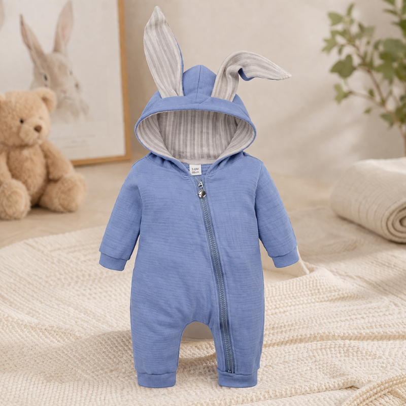 Hooded Rabbit Ear Romper for Little Ones