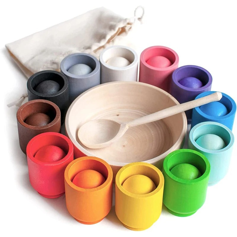 Rainbow Sorting Wooden Montessori Toy