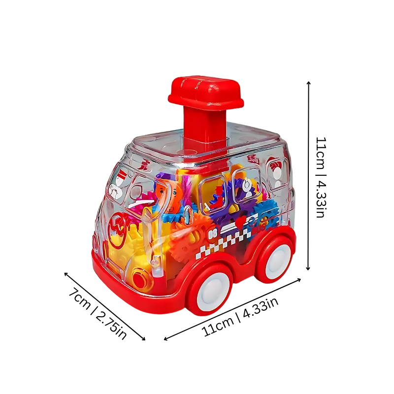 Clear Push Car Toy with Interactive Gears