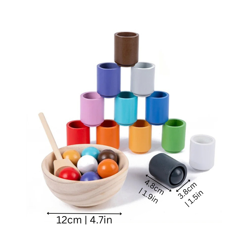 Rainbow Sorting Wooden Montessori Toy - main product image