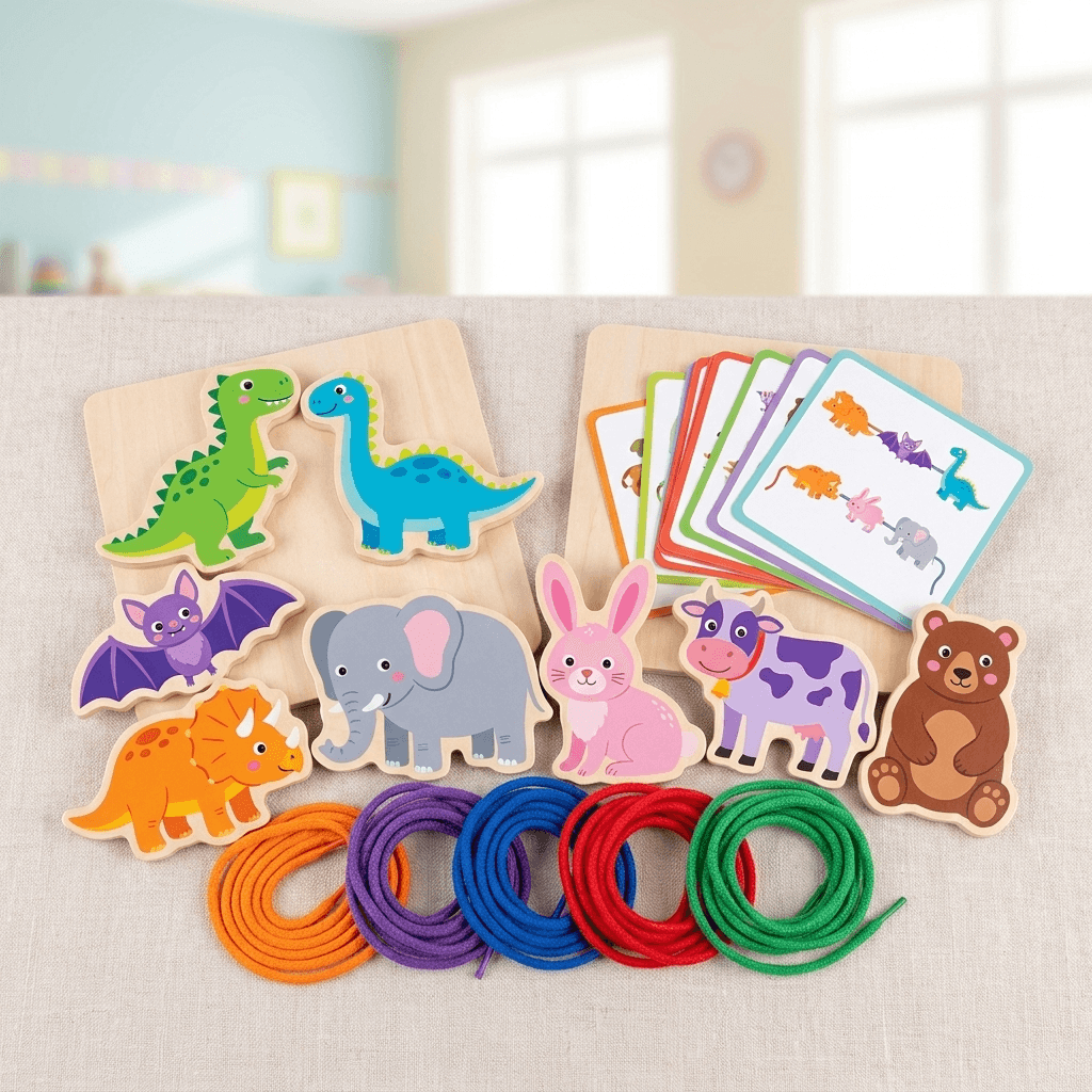 Wooden Lacing Toy for Fine Motor Skill Practice - main product image
