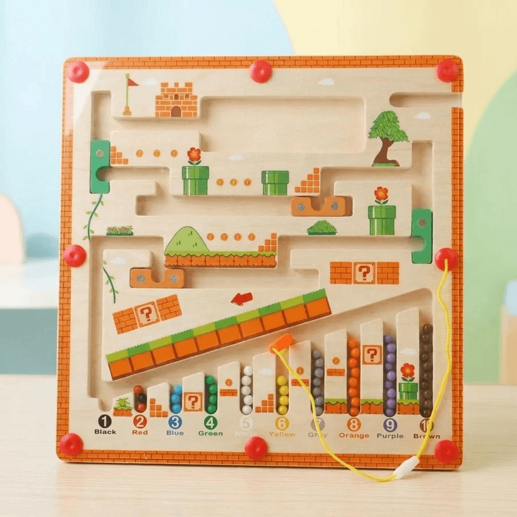 Magnetic Number Maze Board for Counting, Colors and Fine Motor Play - main product image