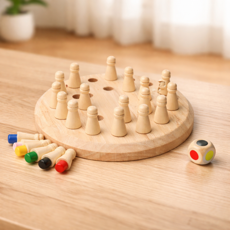 Wooden Puzzle Chess Game for Smart Little Thinkers - main product image