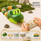 Green remote control snake bean-collecting toy with controller and included accessories