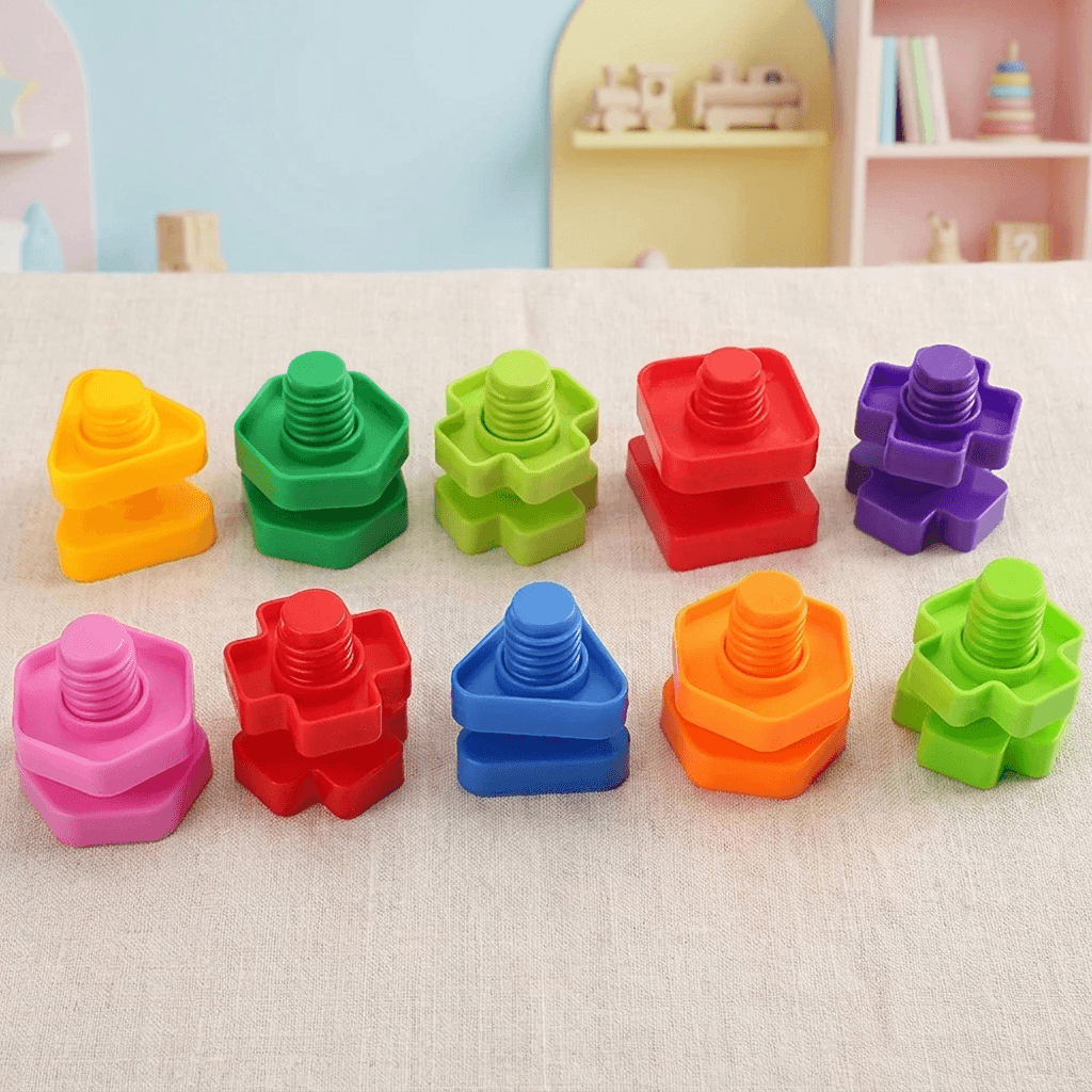 Hands-On Screw Block Set for Sorting, Stacking and Learning