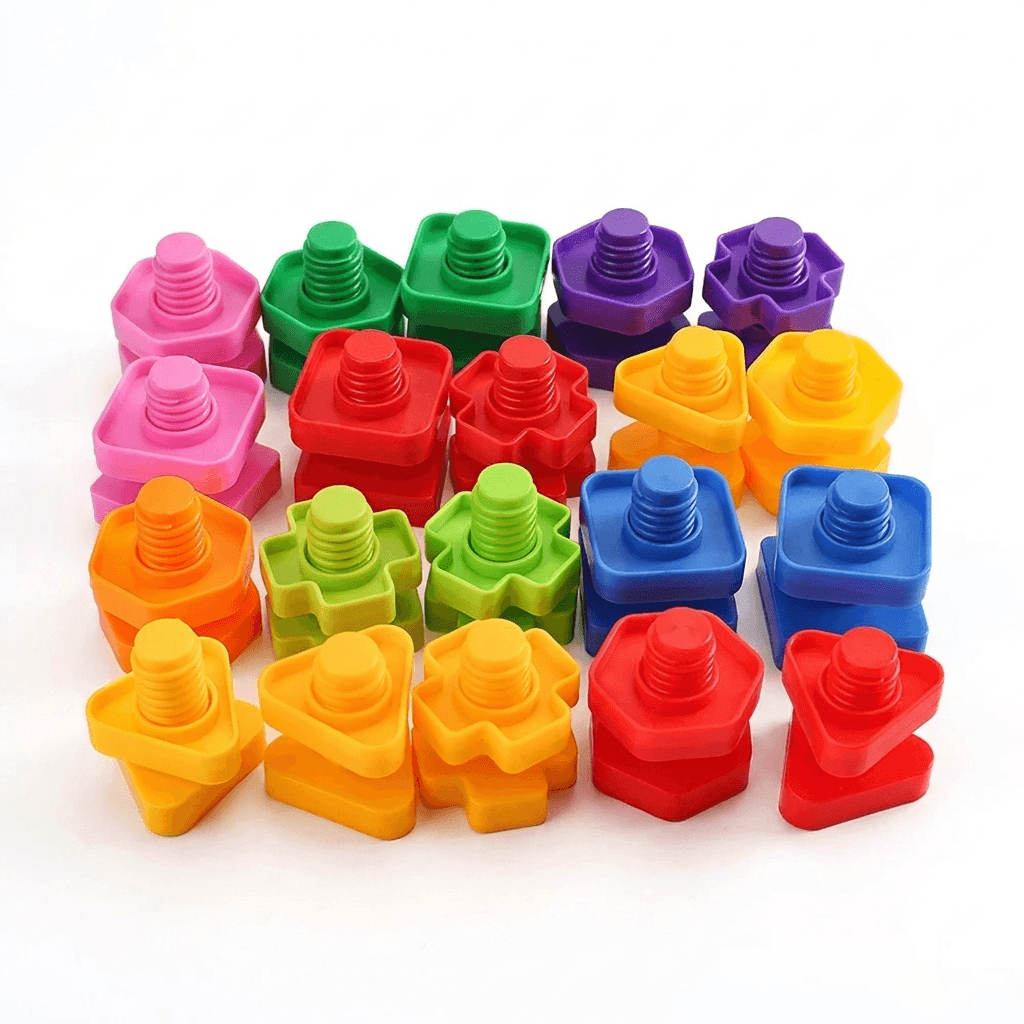 Hands-On Screw Block Set for Sorting, Stacking and Learning - main product image