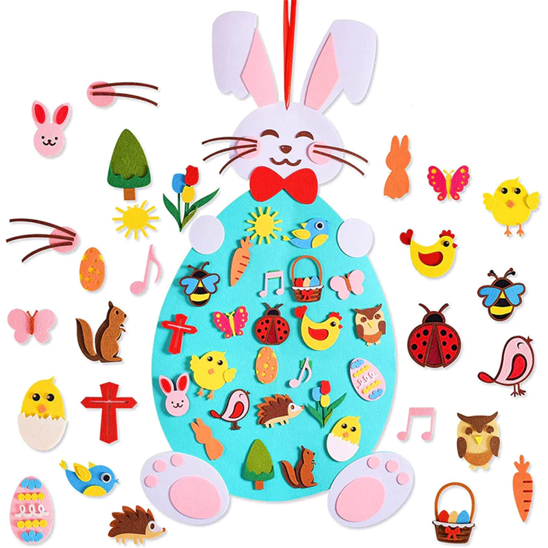 Each Set Includes: 1x Felt Bunny, 17x Different Ornaments - main product image