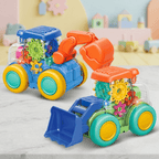 Transparent Gear Construction Truck with Lights and Music Fun