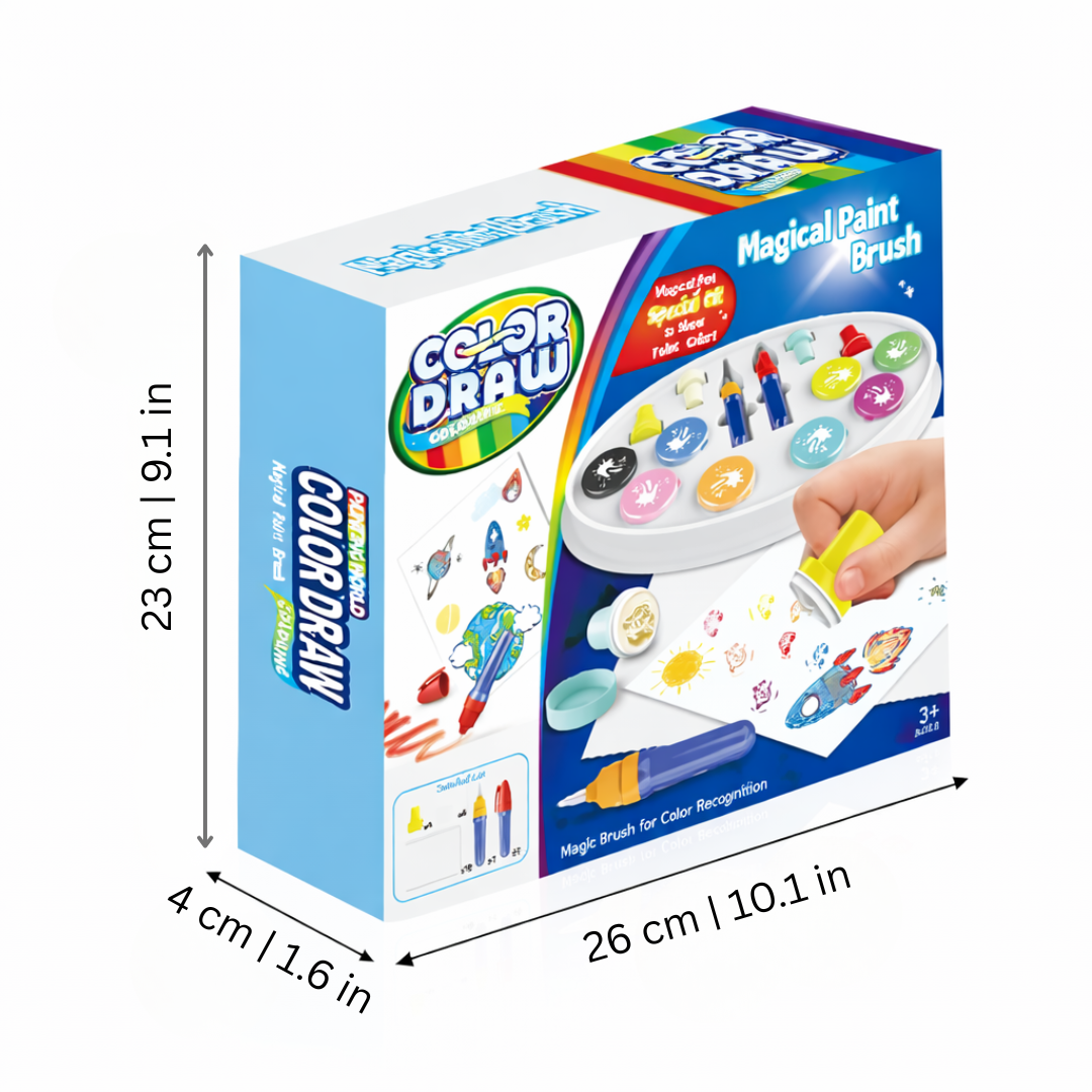 Mess-Free LED Drawing Set with Stamps and Coloring Pages
