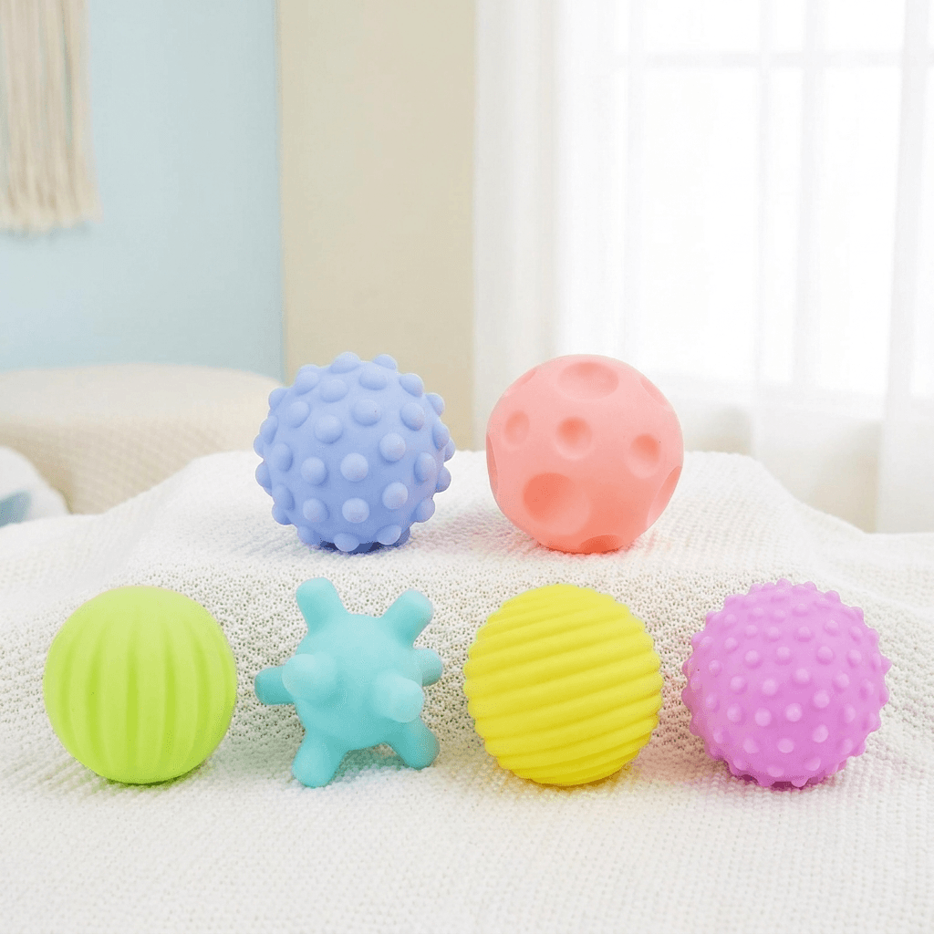 Soft Baby Ball Toys for Touch Training, Teething and Early Skills