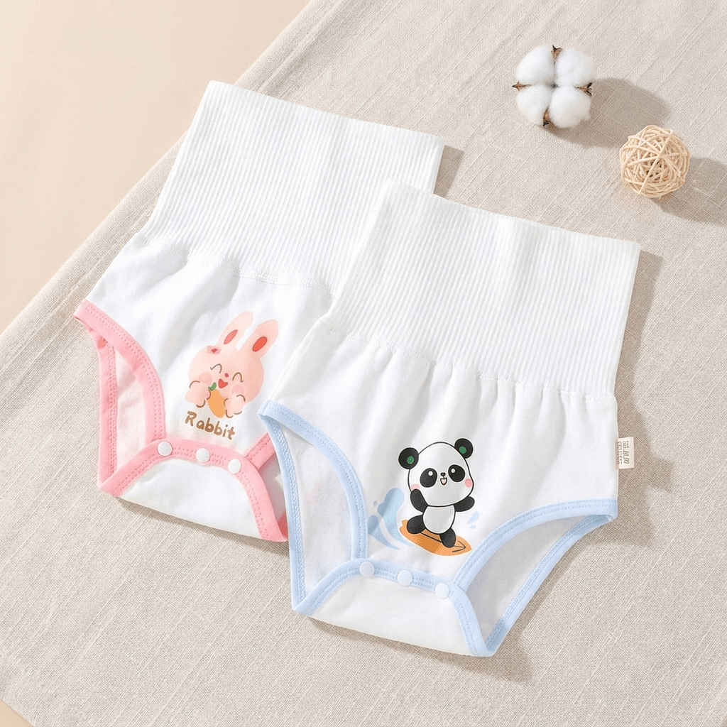 High-Waist Baby Wrap Pants for Warmth and Tummy Protection