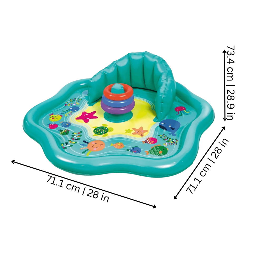 Inflatable Baby Play Mat with Sunshade for Summer Water Fun