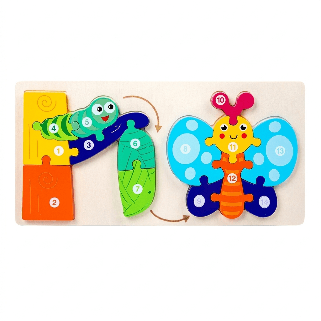 Wooden Life Cycle Puzzle Set for Curious Little Learners - main product image