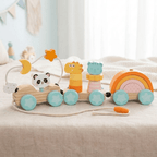 Wooden Animal Train for Shape and Color Matching - main product image