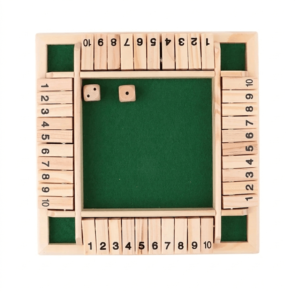 Wooden Number Tile Game for Family Math and Strategy Play