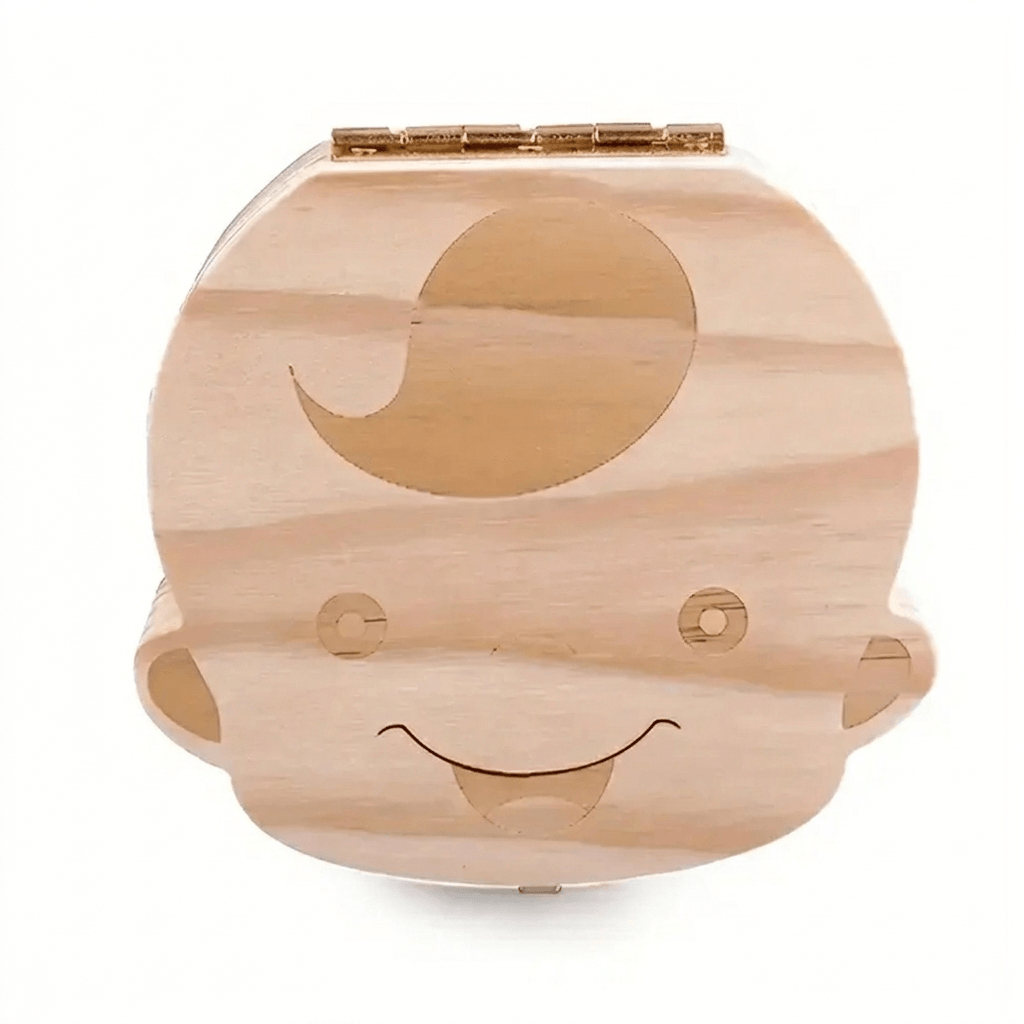 Natural Wooden Tooth Holder for Sweet Family Keepsakes - main product image