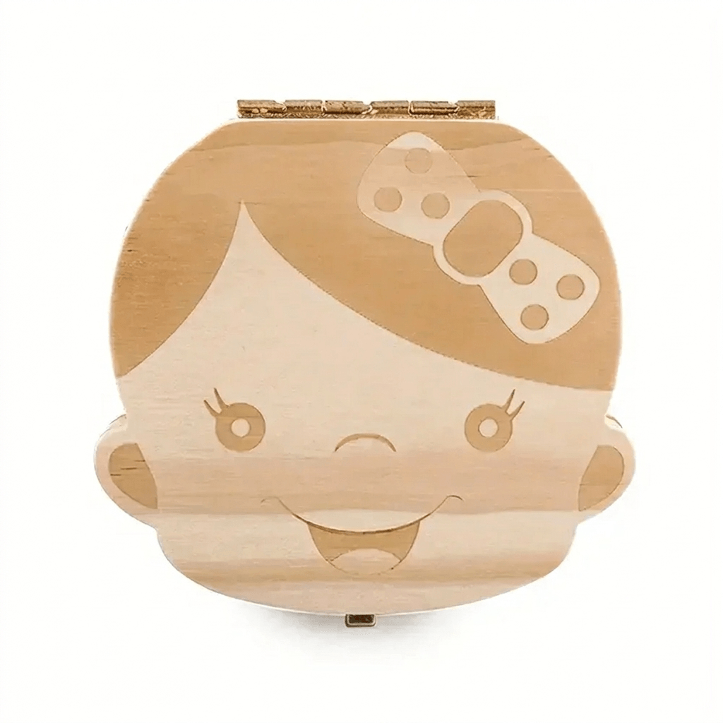 Natural Wooden Tooth Holder for Sweet Family Keepsakes