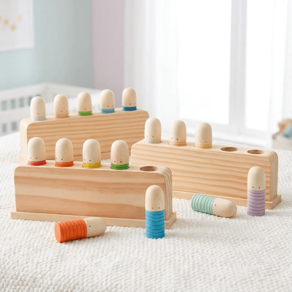 Montessori Wooden Toy for Color Play and Coordination
