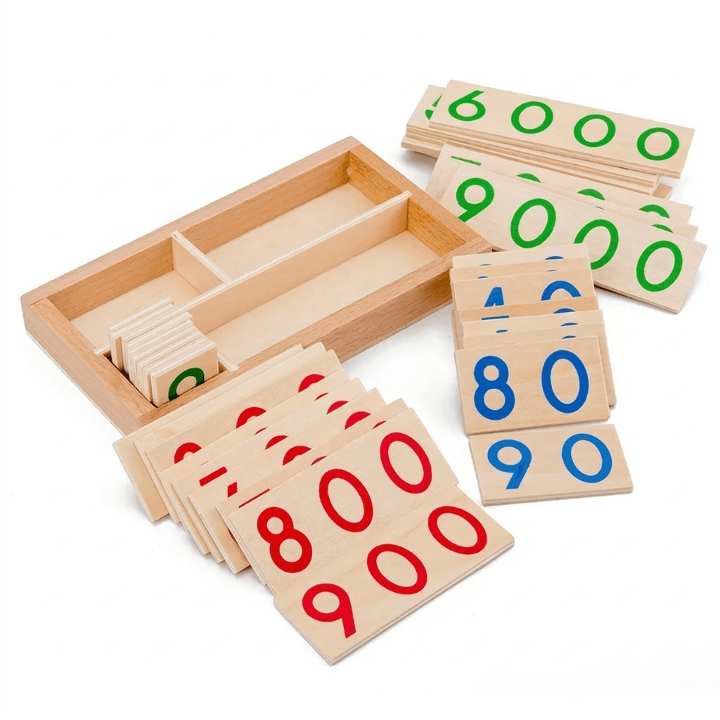 Wooden Montessori Number Cards for Early Math Learning - main product image