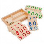 Wooden Montessori Number Cards for Early Math Learning - main product image