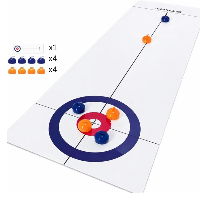 Foldable Tabletop Curling Game for Family Fun