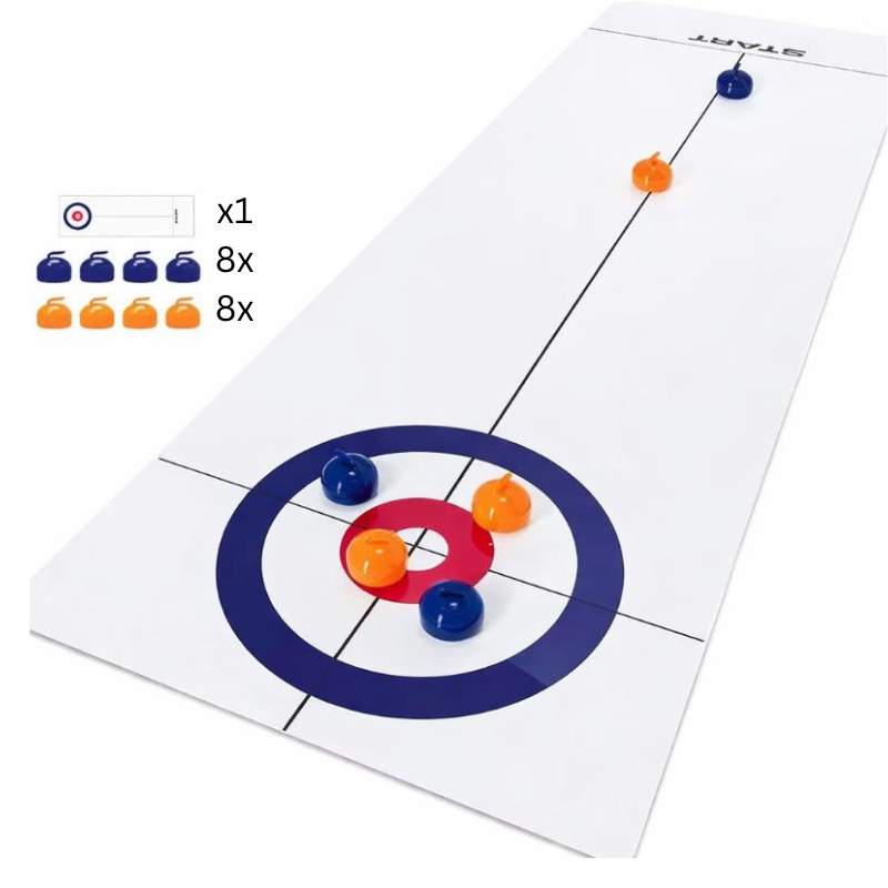 Foldable Tabletop Curling Game for Family Fun